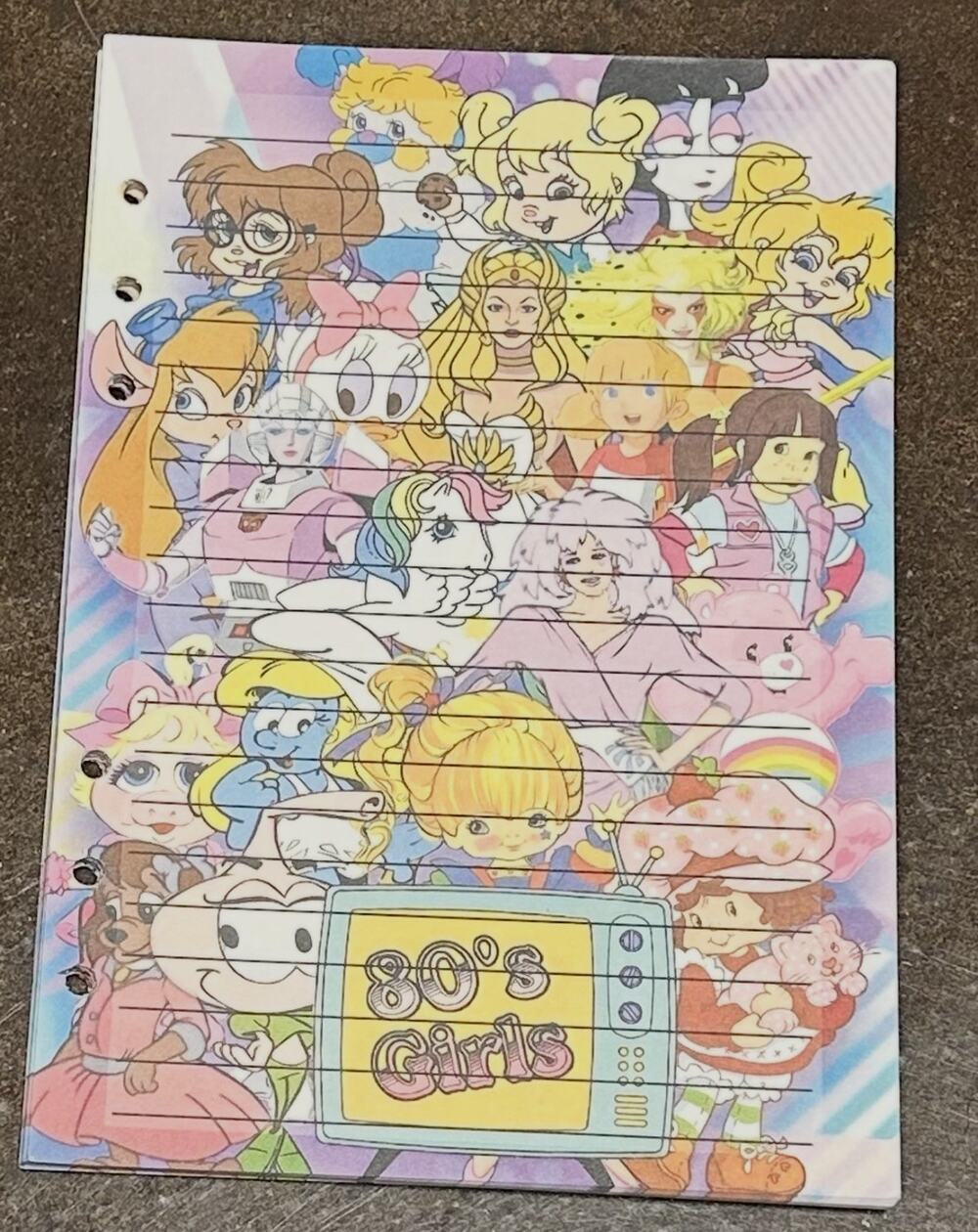 Retro 80’s Girls Size A5 Refill Stationery Paper (50 Sheets)